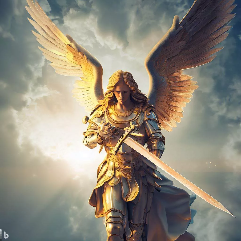 Archangel Michael with his golden sword of protection